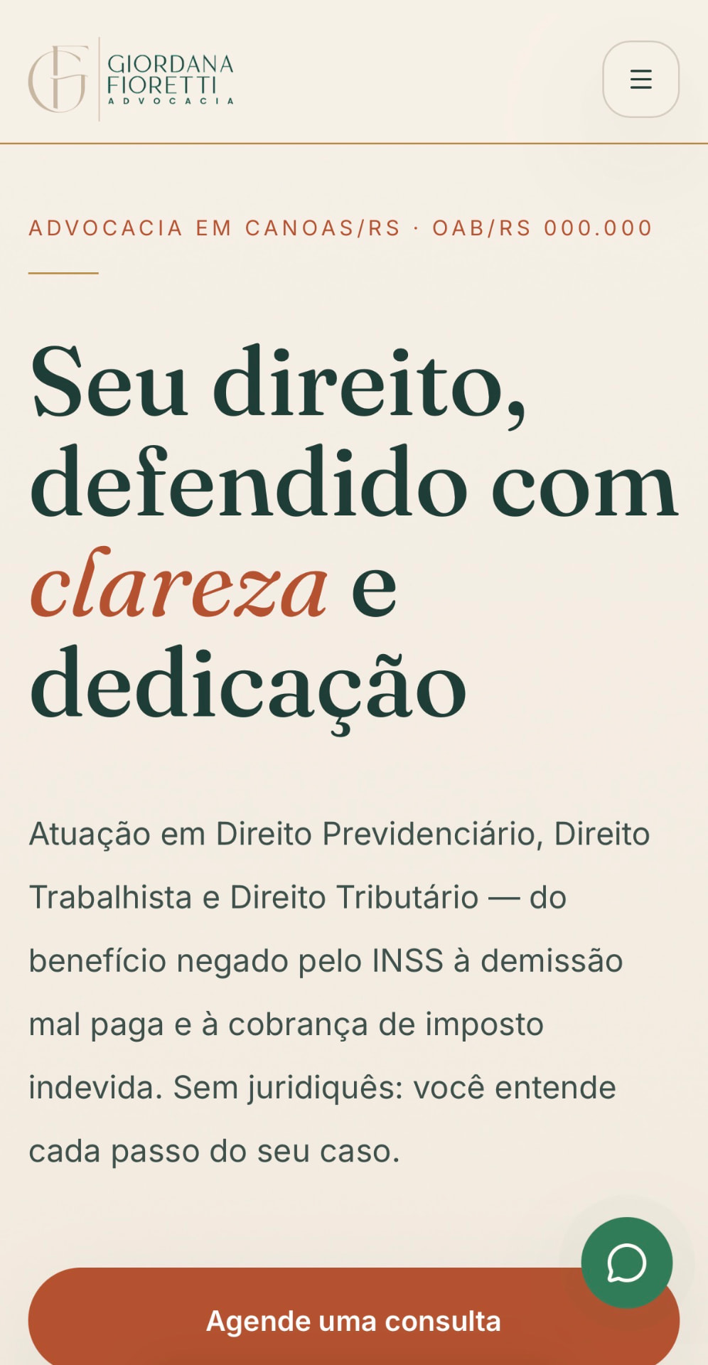 Giordana Advocacia — Un site web pour un cabinet d’avocats.