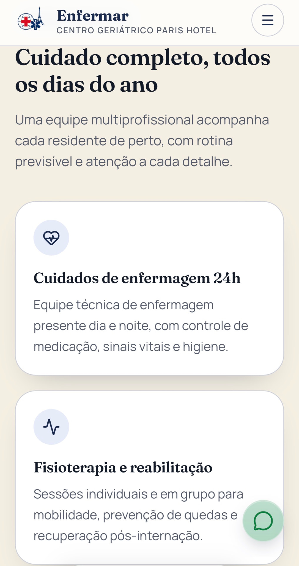 Enfermar — Un site web pour une résidence pour aînés.